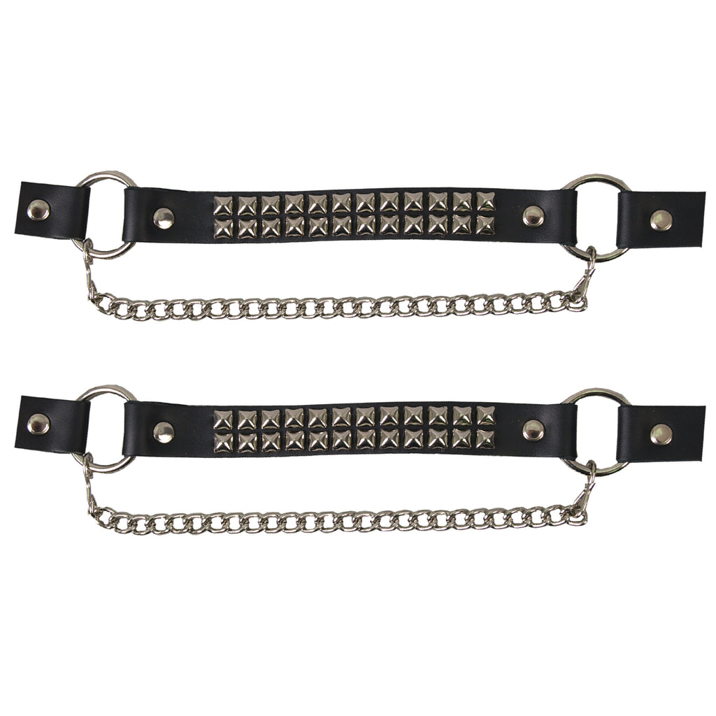 Hot Leathers Boot Chains Set BNL1012 Pyramid Stud Design