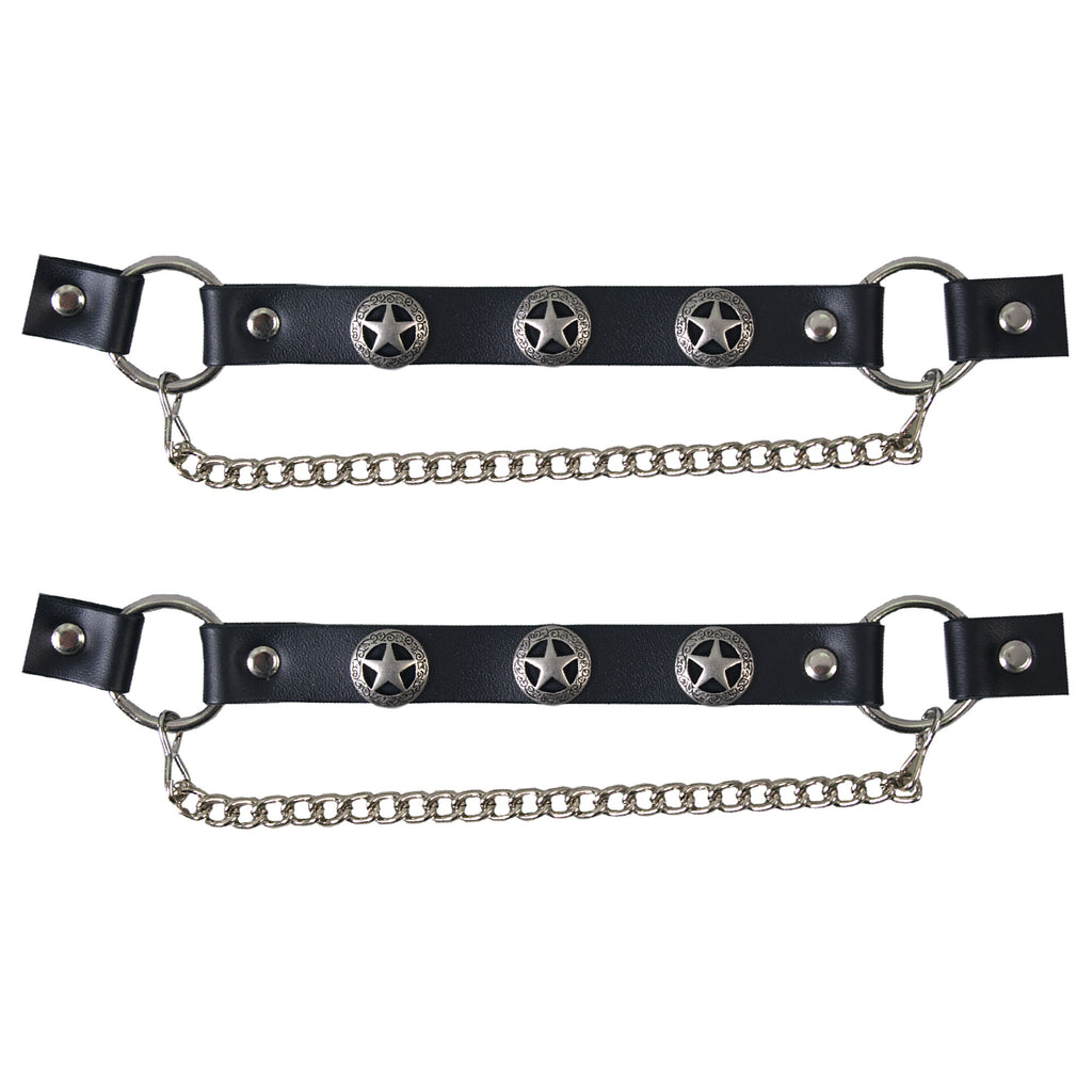 Hot Leathers Boot Chains Set BNL1016 with Western Star Design