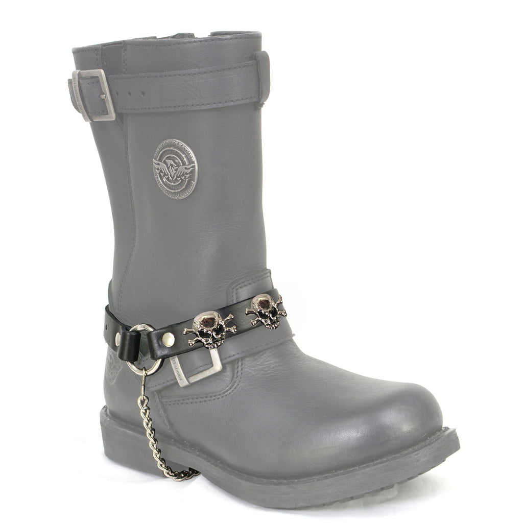 Hot Leathers Boot Chains Set Skull & Bones BNL1017-SET