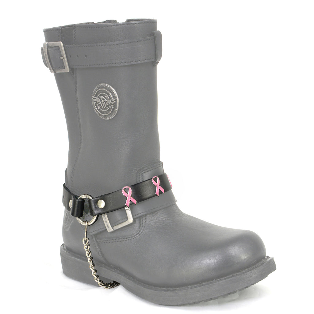 Hot Leathers Boot Chains Set BNL1018 with pink ribbon