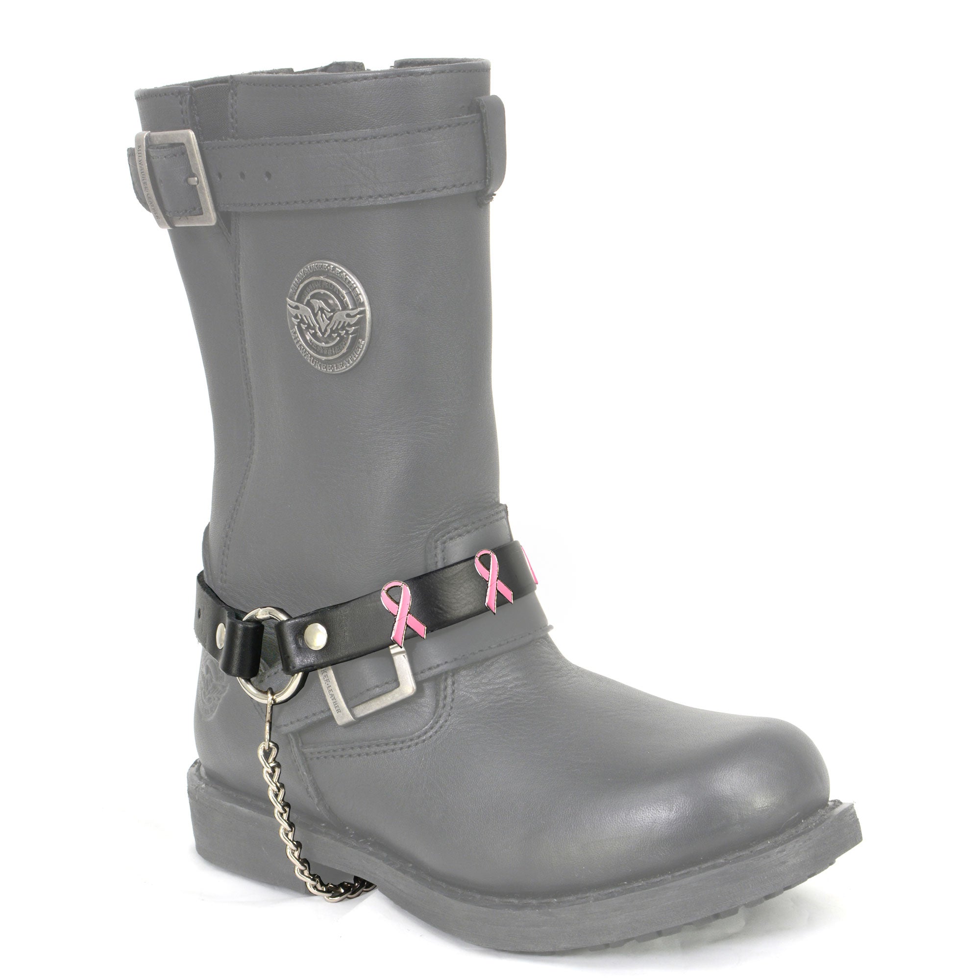 Hot Leathers Boot Chains Set BNL1018 with pink ribbon