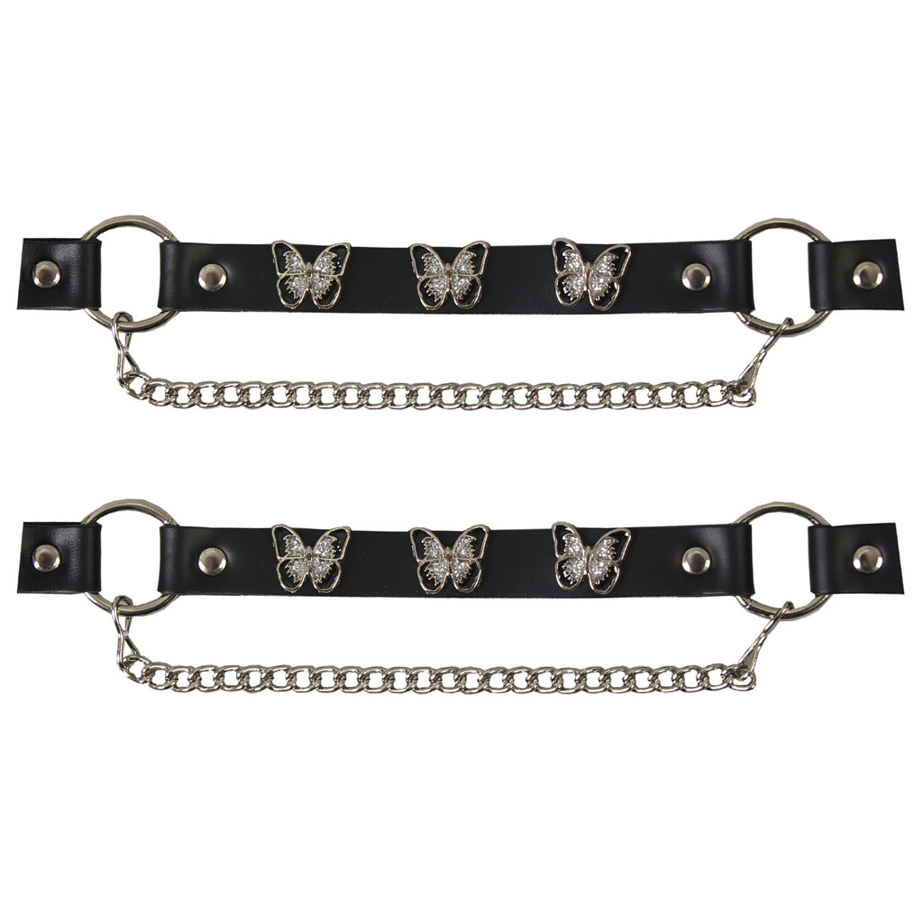 Hot Leathers Boot Chains Set BNL1019 with Sparkling Butterfly