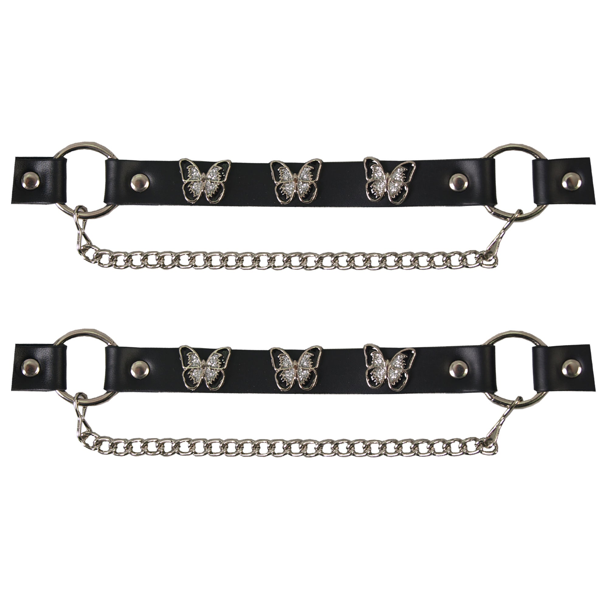 Hot Leathers Boot Chains Set BNL1019 with Sparkling Butterfly