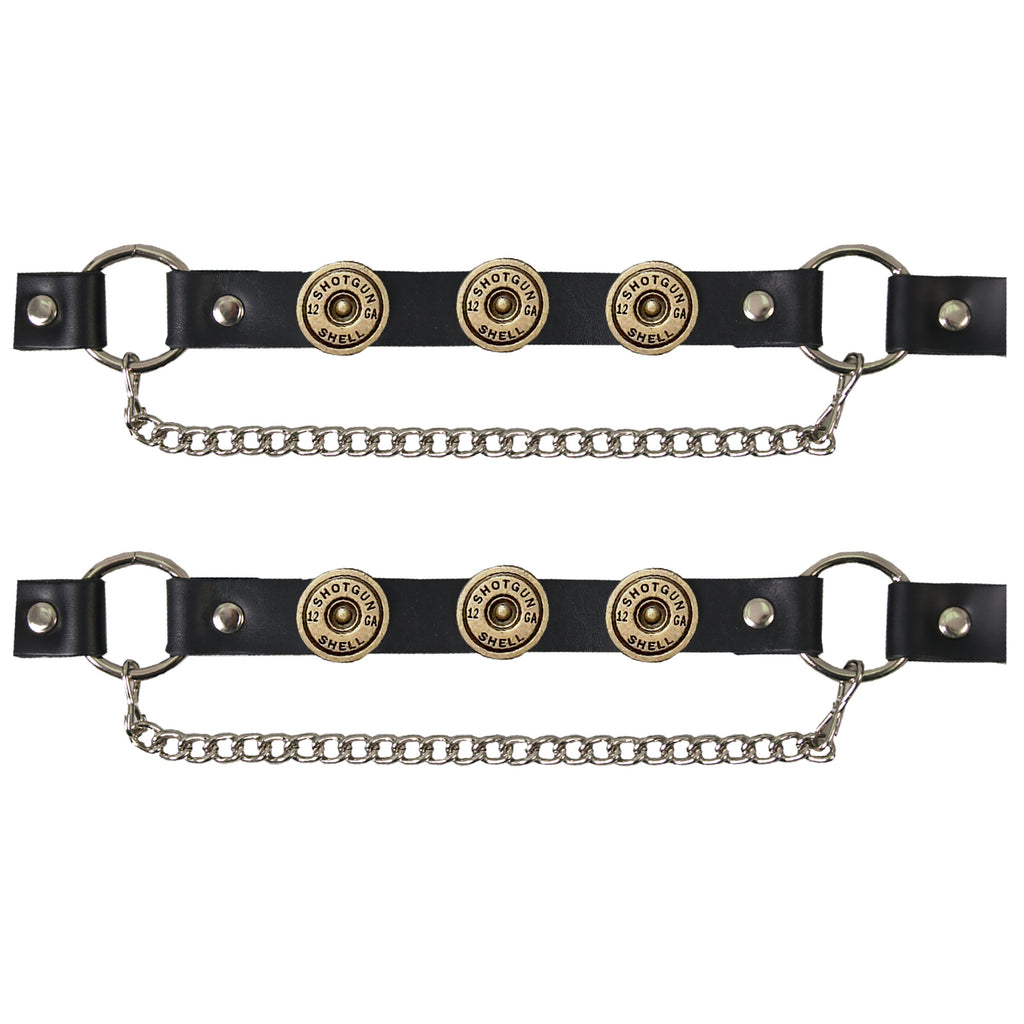 Hot Leathers Boot Chains Set Shotgun Shell BNL1024-SET