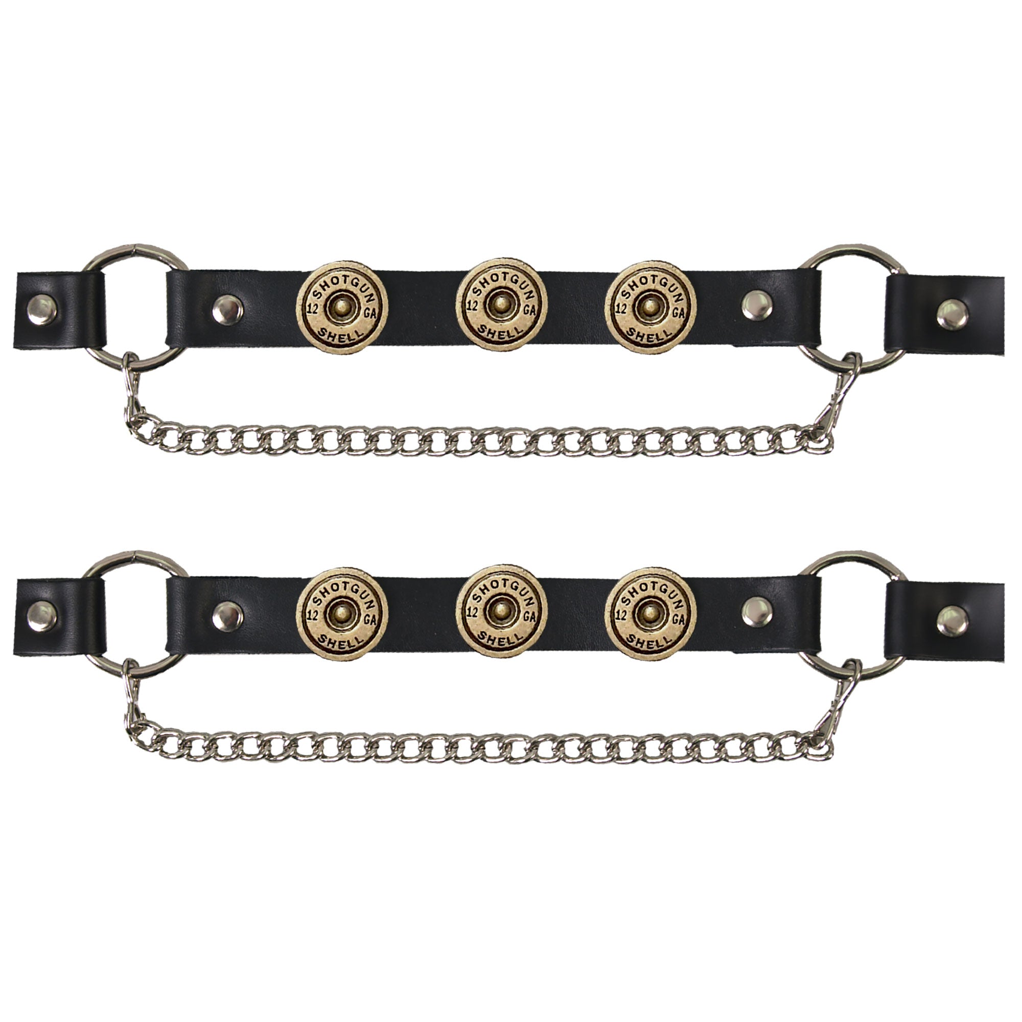 Hot Leathers Boot Chains Set Shotgun Shell BNL1024-SET