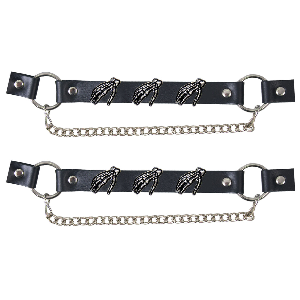 Hot Leathers Boot Chains Set BNL1025 Skeleton Hand