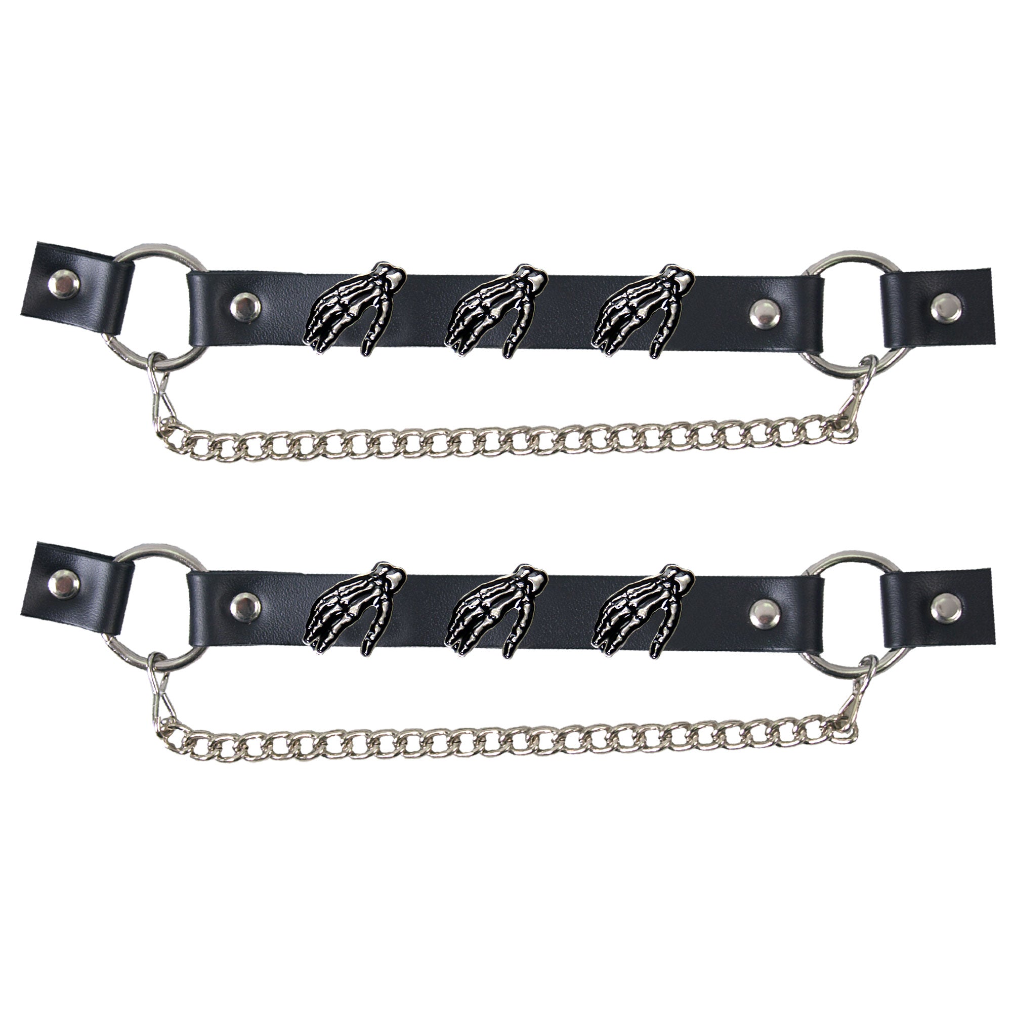 Hot Leathers Boot Chains Set BNL1025 Skeleton Hand