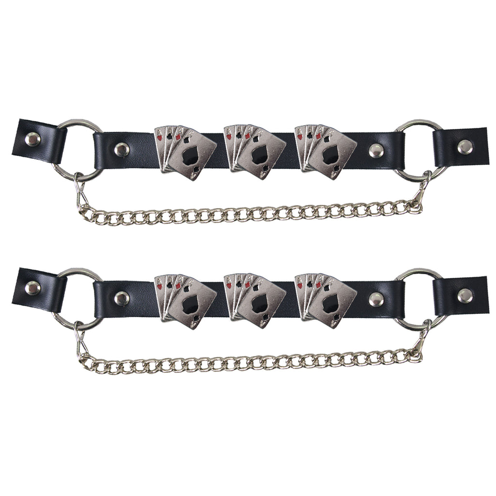 Hot Leathers Boot Chains Set BNL1026-BOOT CHAIN 4 ACES