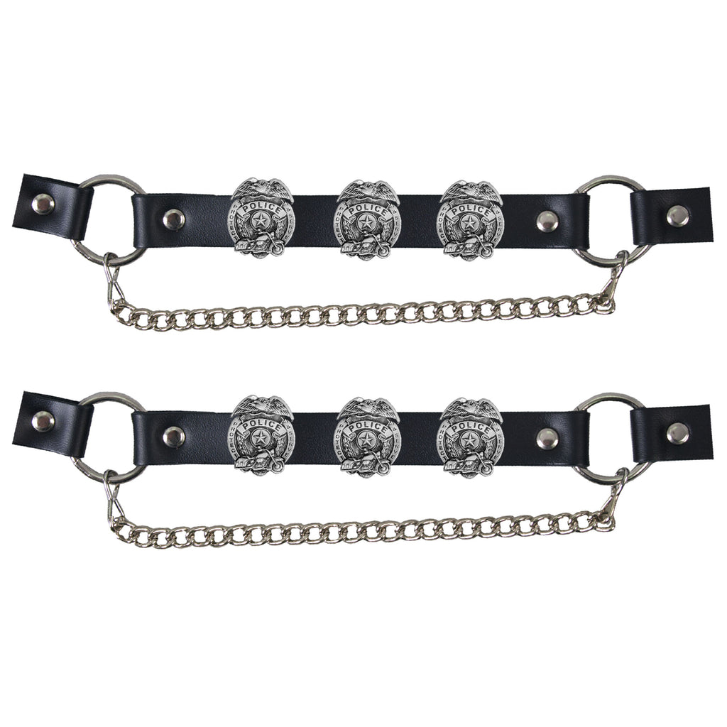 Hot Leathers Boot Chains Set BNL1030-BOOT CHAIN POLICE