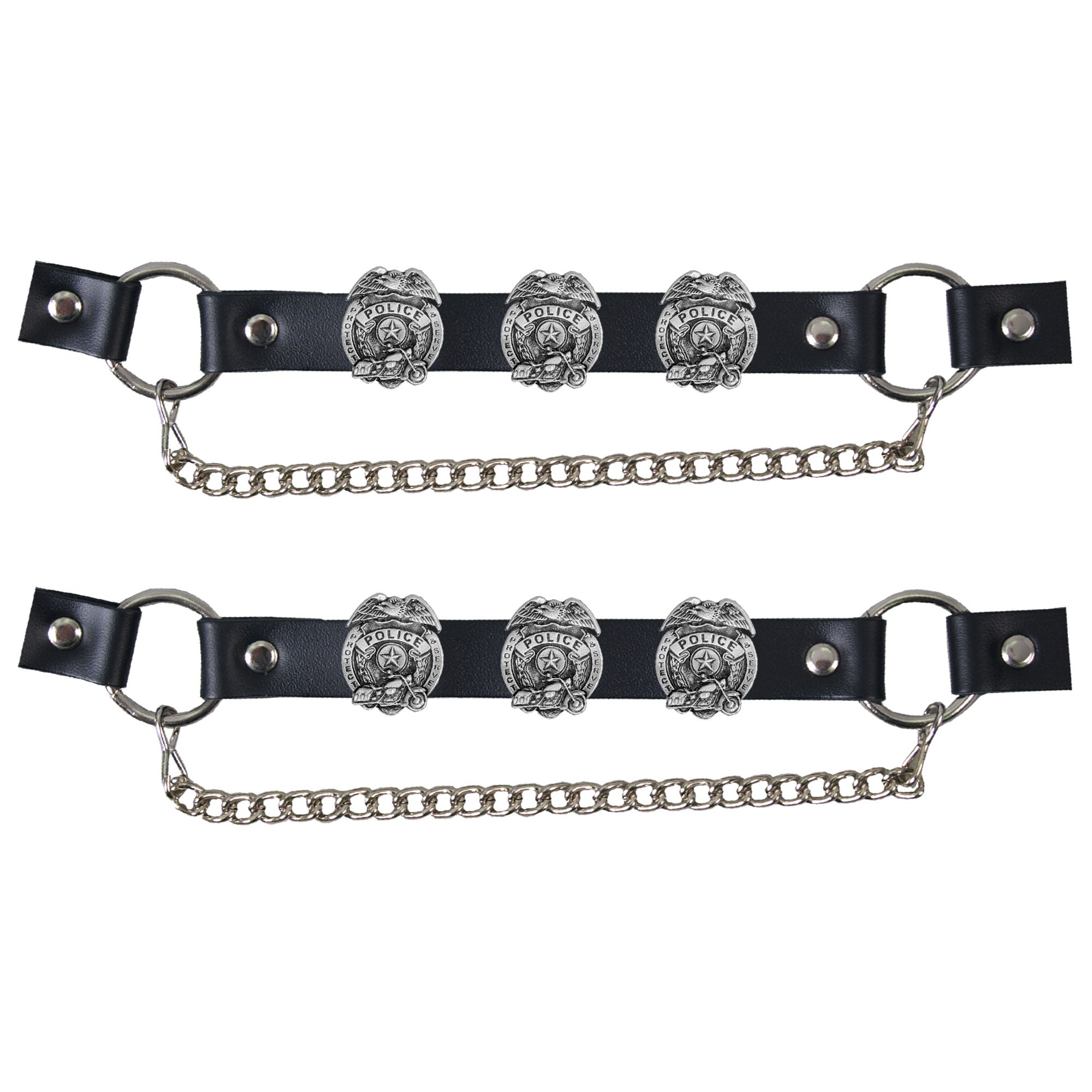 Hot Leathers Boot Chains Set BNL1030-BOOT CHAIN POLICE