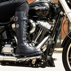 Hot Leathers BTL1005 Ladies 14-inch Black Knee-High Leather Boots with Side Zipper Entry