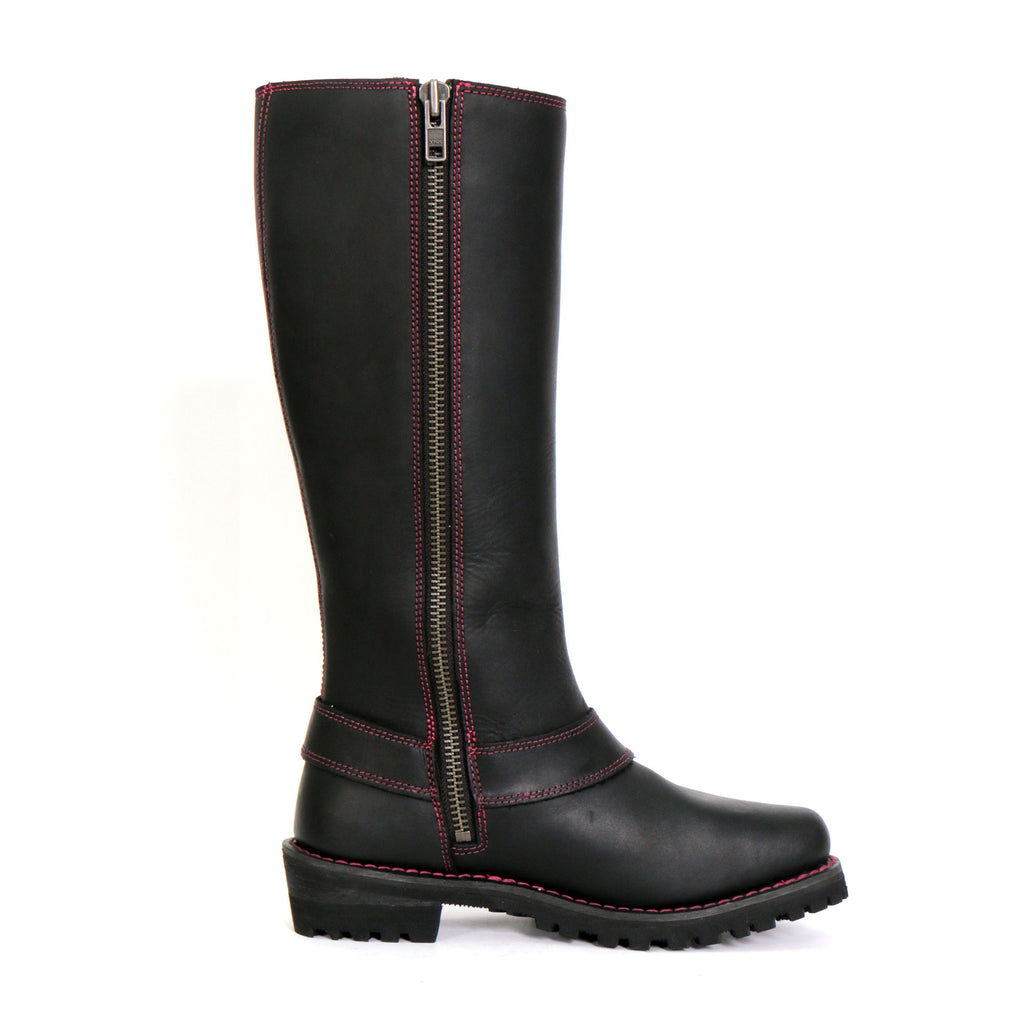 Hot Leathers Ladies Wide Boots Black Knee-High with Side Zipper Entry BTL1006W