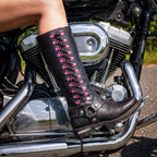 Hot Leathers BTL1006 Ladies 14-inch Black Knee-High Leather Boots with Side Zipper Entry