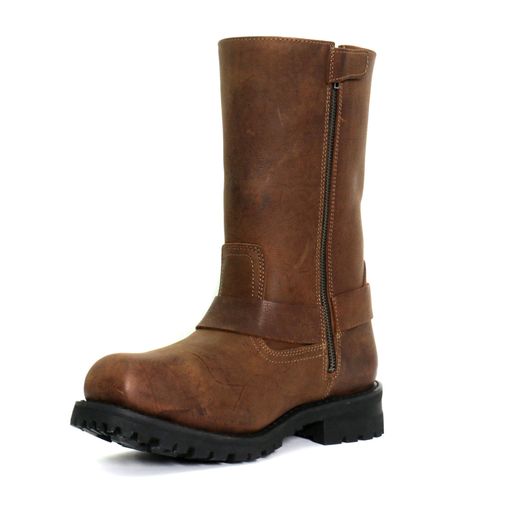 Hot Leathers Mens Wide Boots Leather 11-inch Harness Design BTM1001W