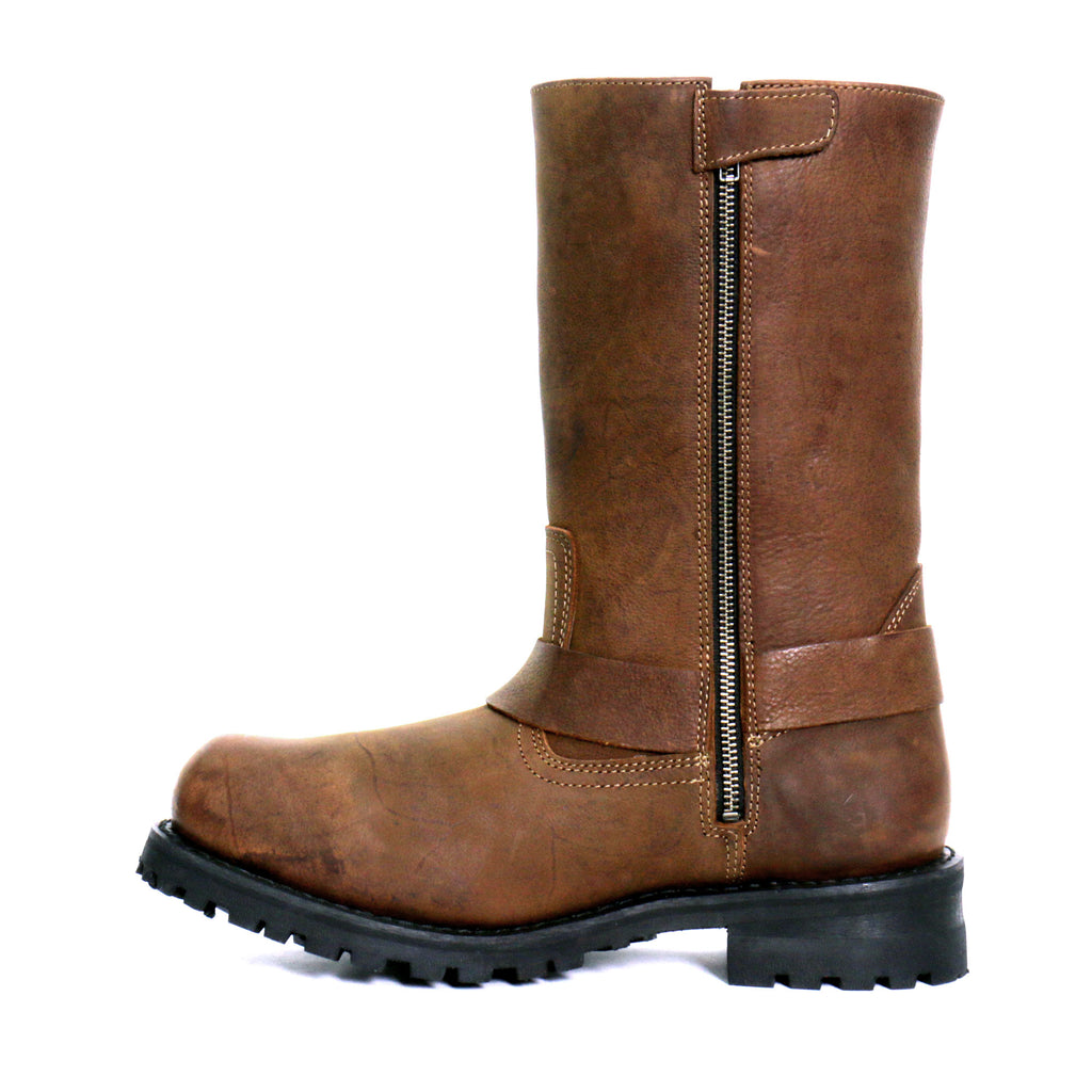 Hot Leathers Mens Wide Boots Leather 11-inch Harness Design BTM1001W