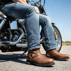 Hot Leathers Men's Rust Brown 11-inch Harness Motorcycle Leather Boots BTM1001