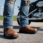 Hot Leathers Men's Rust Brown 11-inch Harness Motorcycle Leather Boots BTM1001