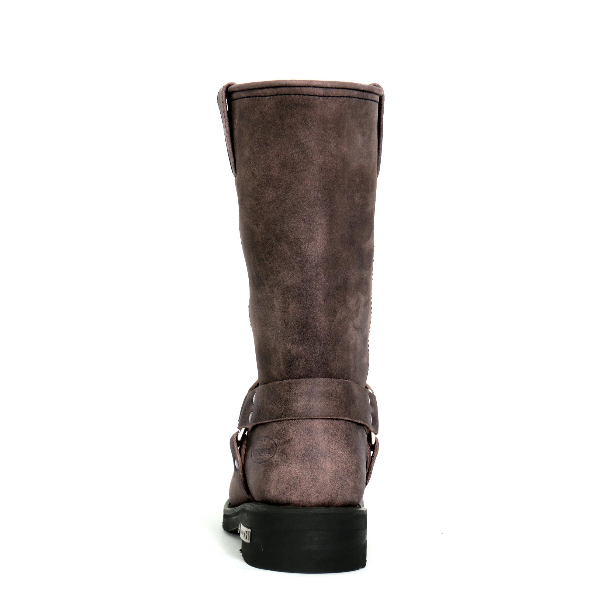 Men's Dust Rider Stone-Wash Brown Harness Boots - BTM1003