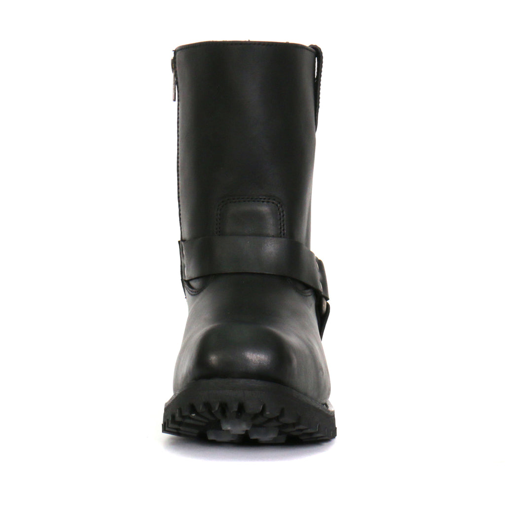 Hot Leathers Mens Wide Boots Black 8-inch Short Harness with Lug Sole BTM1004W