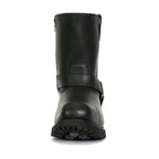 Hot Leathers Mens Wide Boots Black 8-inch Short Harness with Lug Sole BTM1004W