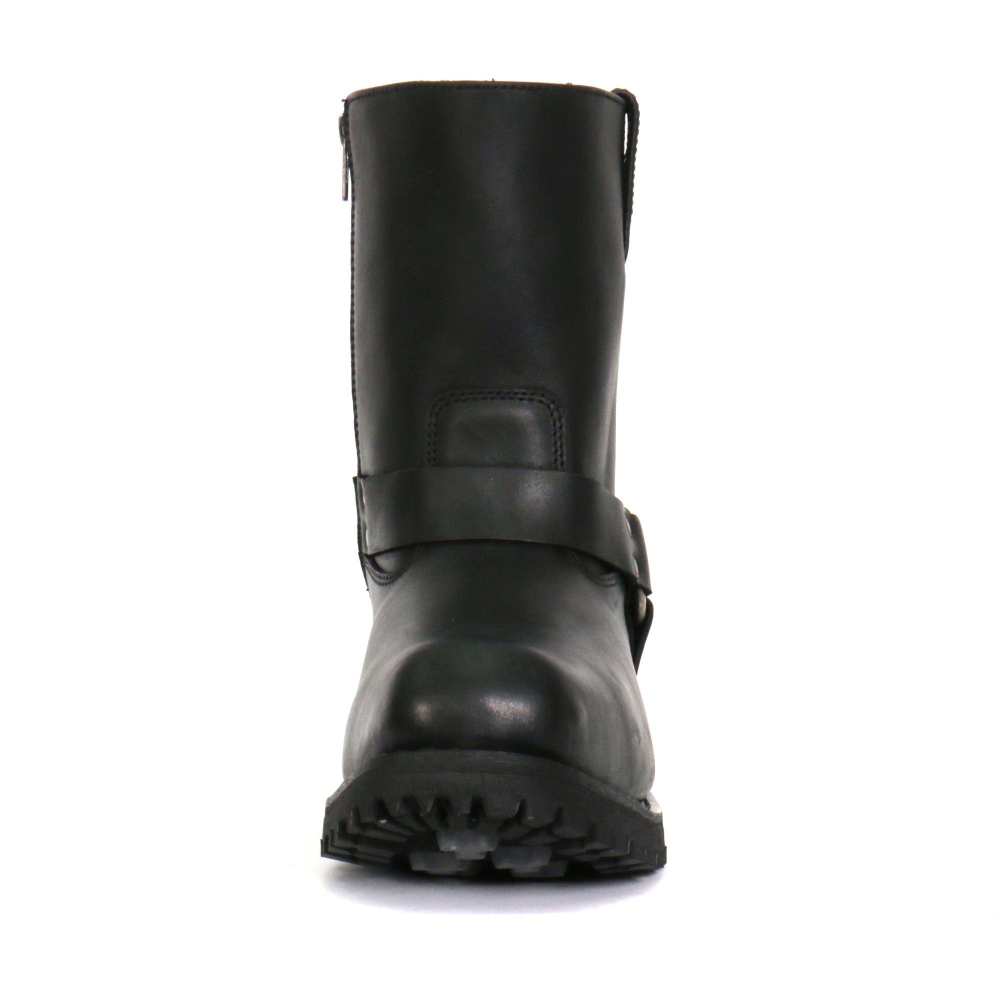 Hot Leathers Mens Wide Boots Black 8-inch Short Harness with Lug Sole BTM1004W