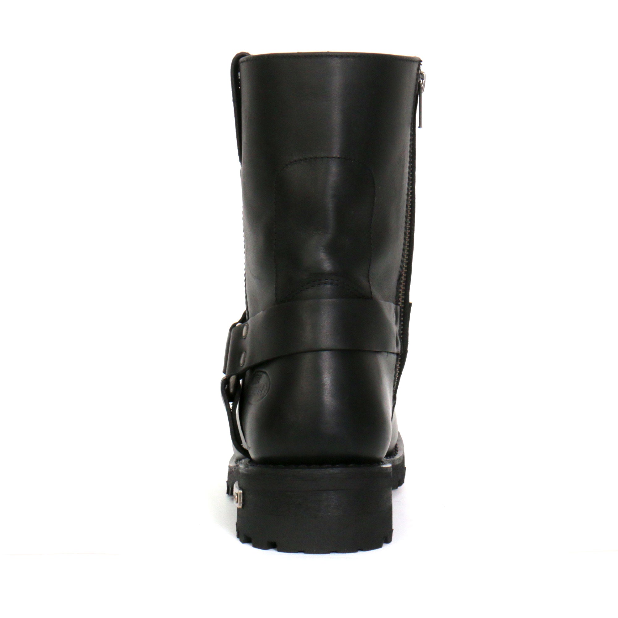 Hot Leathers Mens Wide Boots Black 8-inch Short Harness with Lug Sole BTM1004W