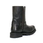 Hot Leathers Mens Wide Boots Black 8-inch Short Harness with Lug Sole BTM1004W