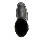Hot Leathers Mens Wide Boots Black 8-inch Short Harness with Lug Sole BTM1004W