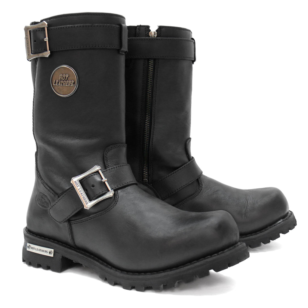 Hot Leathers Mens Wide Boots Leather 10-inch Tall Round Toe BTM1005W