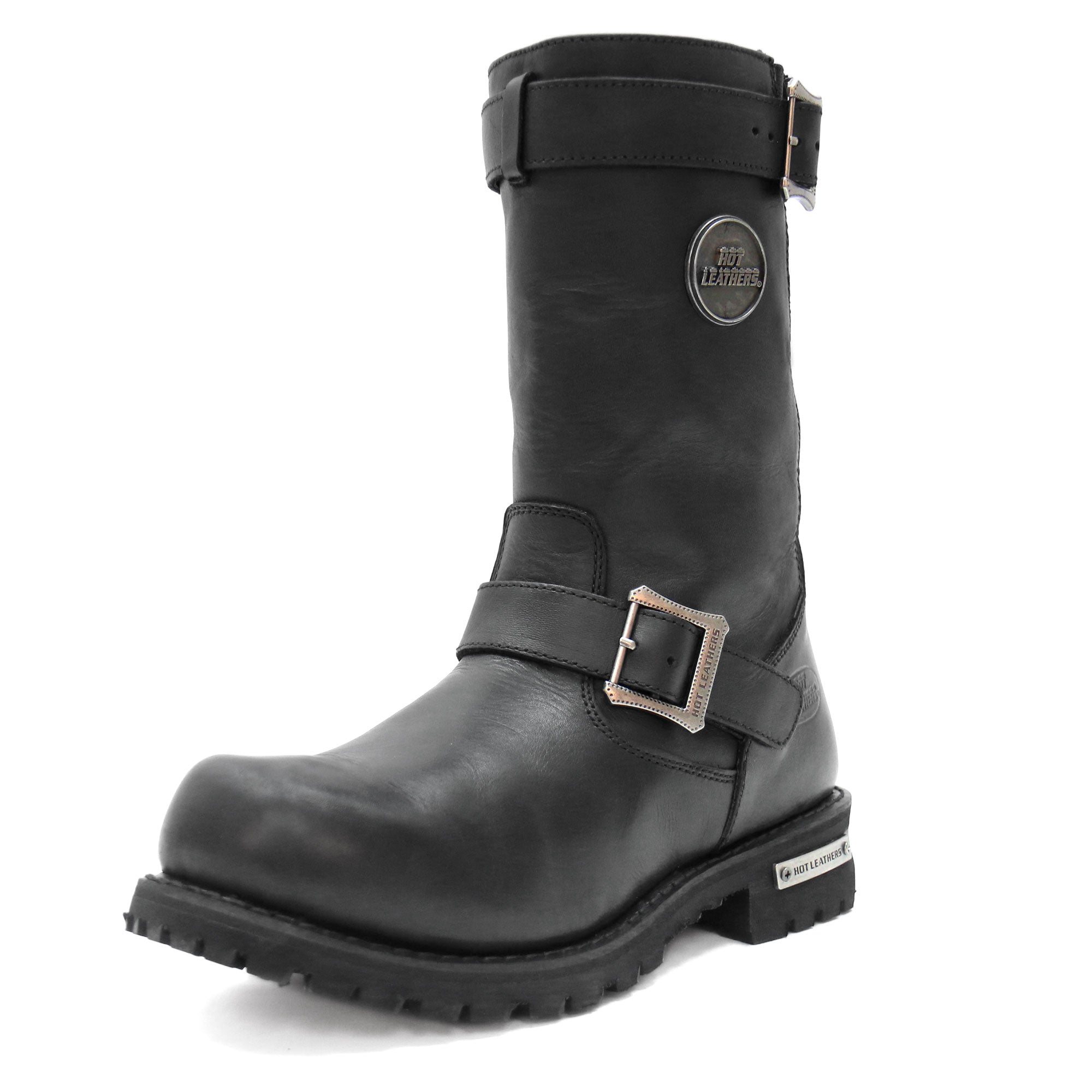 Hot Leathers Mens Wide Boots Leather 10-inch Tall Round Toe BTM1005W