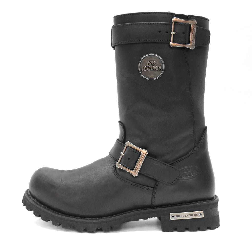 Hot Leathers Mens Wide Boots Leather 10-inch Tall Round Toe BTM1005W