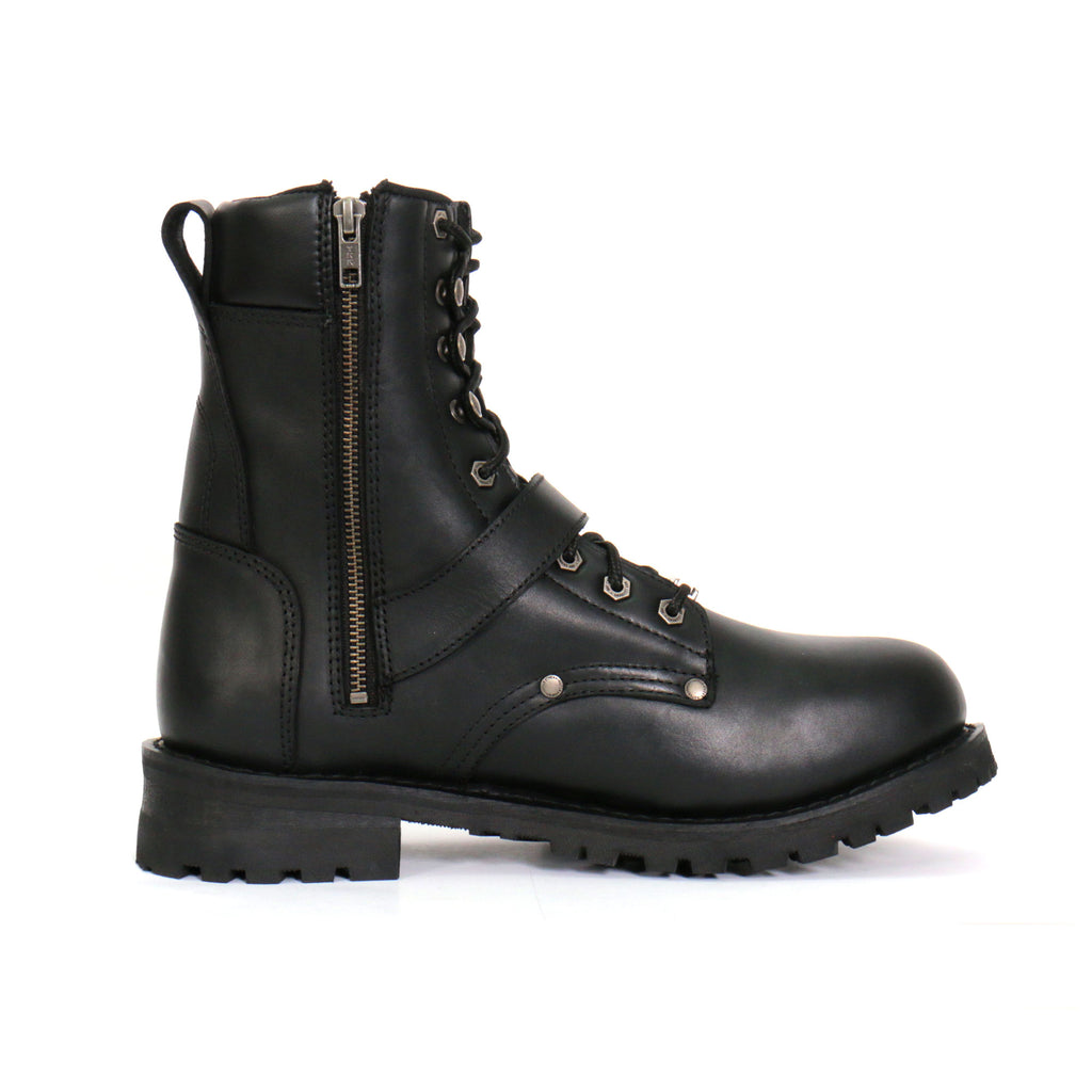 Hot Leathers Mens Wide Boots Leather 8-inch with Adjustable Buckle BTM1006W