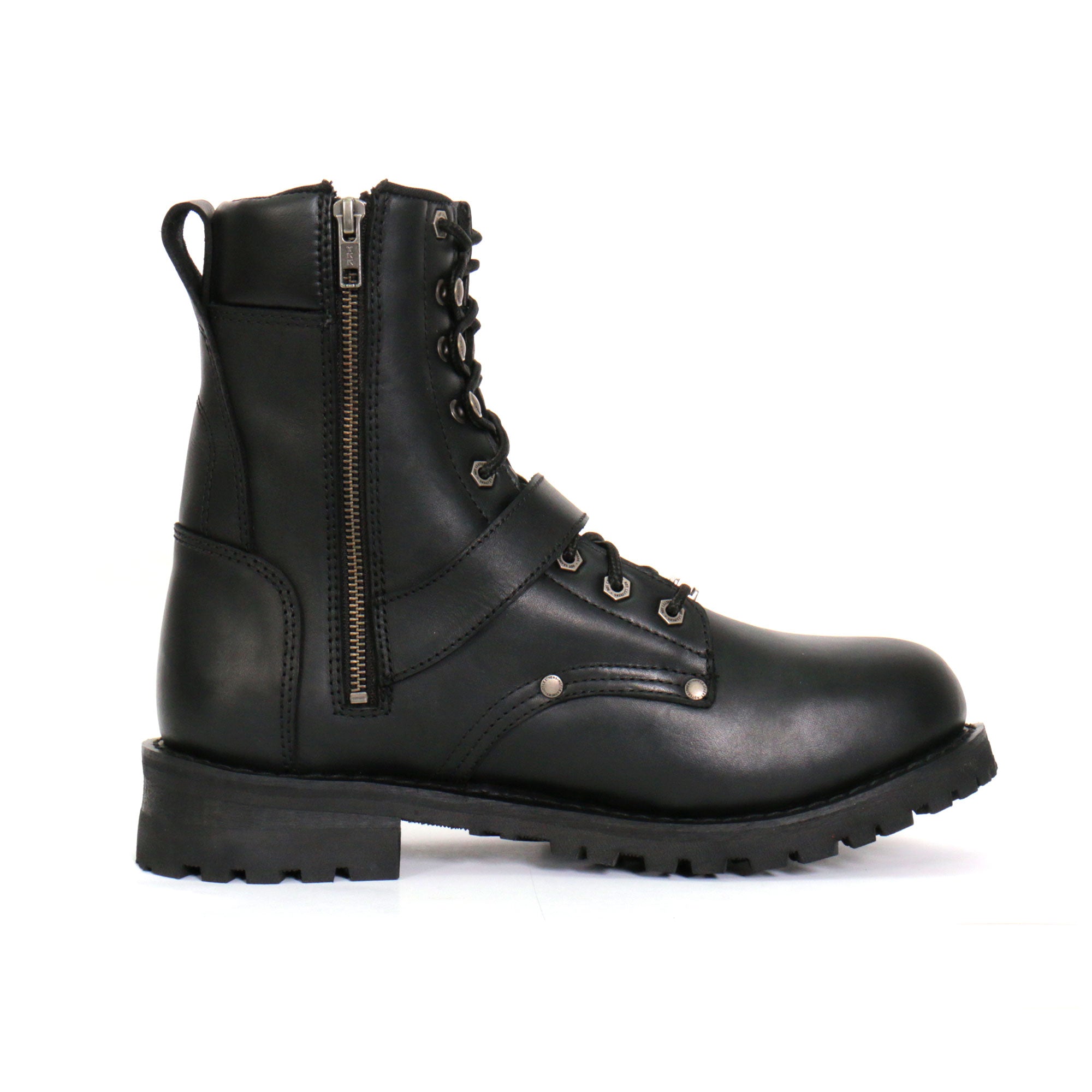 Hot Leathers Mens Wide Boots Leather 8-inch with Adjustable Buckle BTM1006W