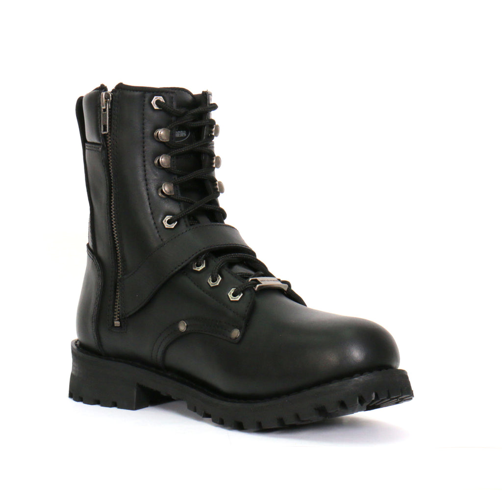 Hot Leathers Mens Wide Boots Leather 8-inch with Adjustable Buckle BTM1006W