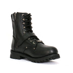 Hot Leathers Mens Wide Boots Leather 8-inch with Adjustable Buckle BTM1006W