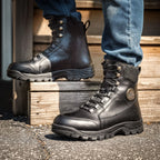 Hot Leathers Men's Black Leather Swat Style Lace Up Boots  BTM1010