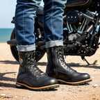 Hot Leathers Men's 8 Inch Two Tone Logger Leather Lace Up Boots BTM1011