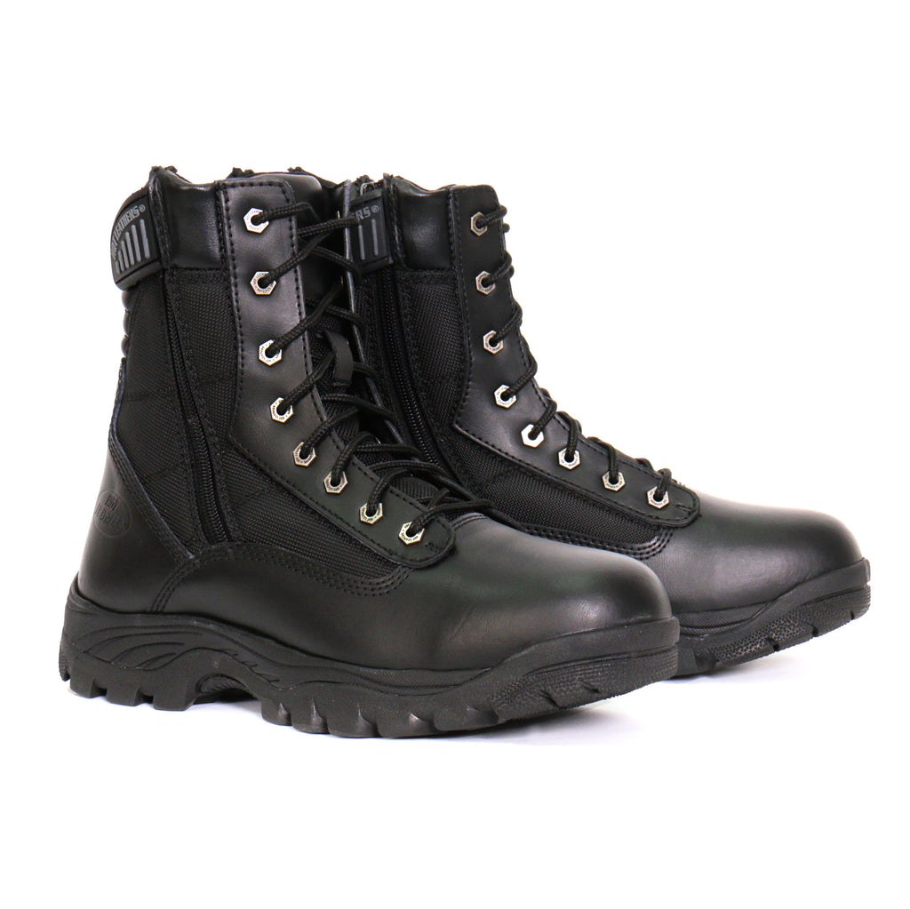 Hot Leathers Mens Wide Boots Black Leather with Zippers BTM1012W