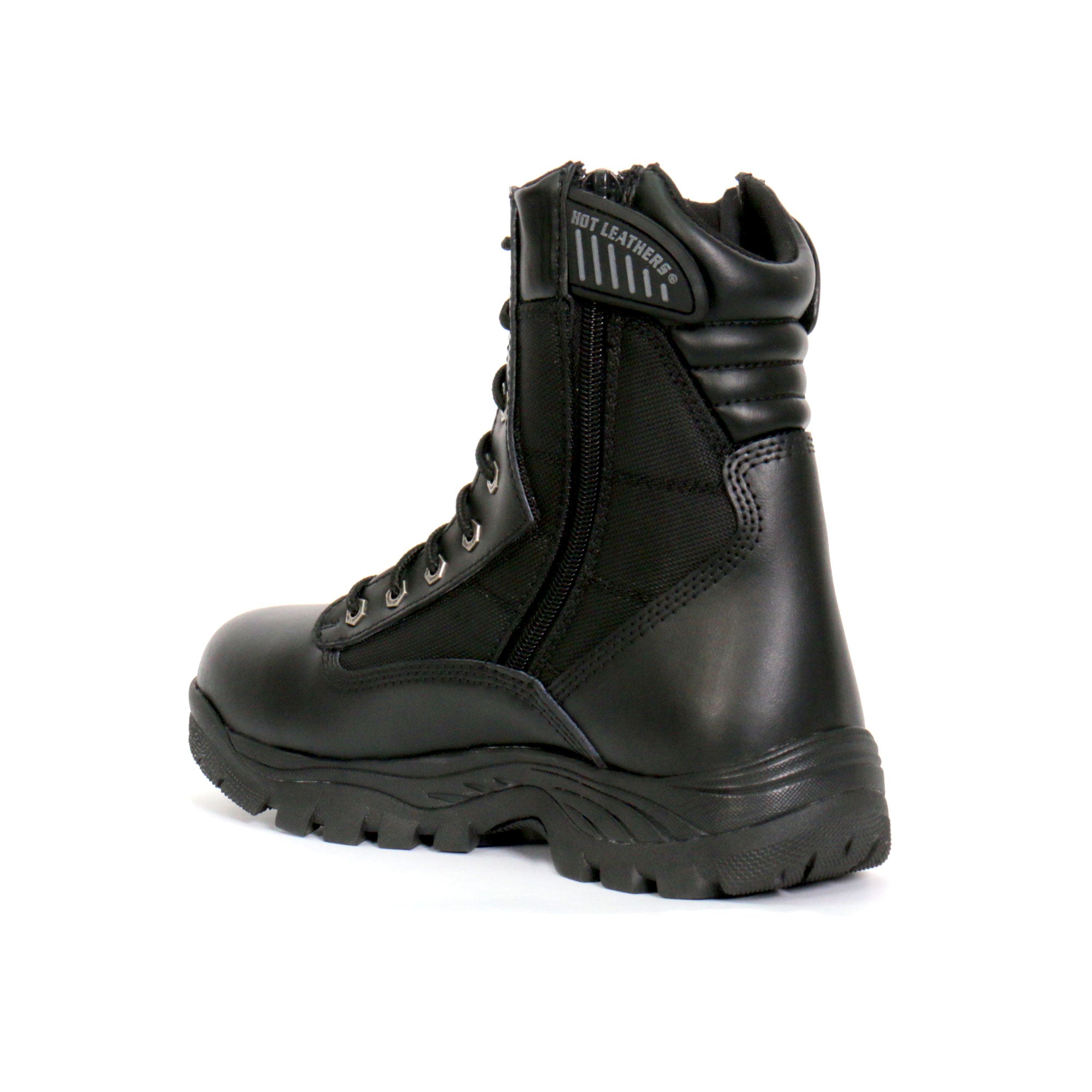 Hot Leathers Mens Wide Boots Black Leather with Zippers BTM1012W