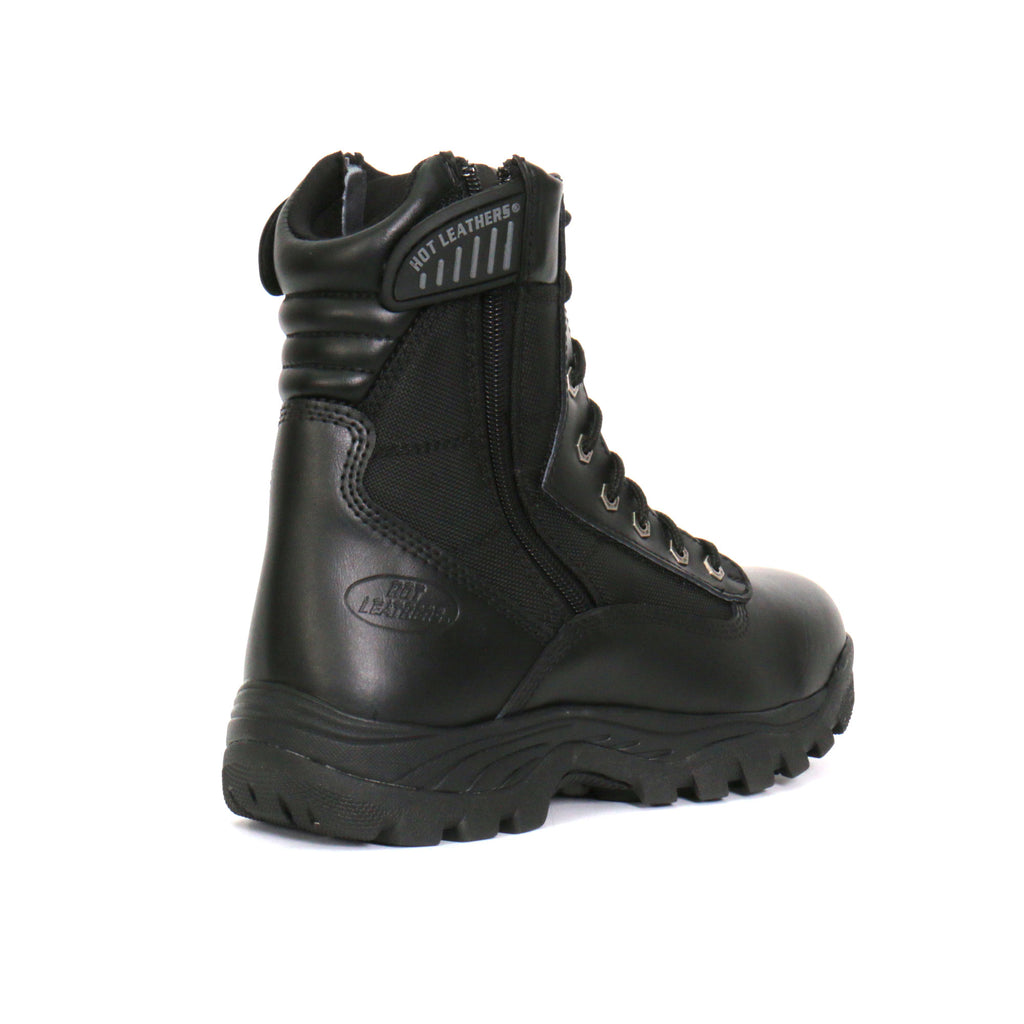 Hot Leathers Mens Wide Boots Black Leather with Zippers BTM1012W
