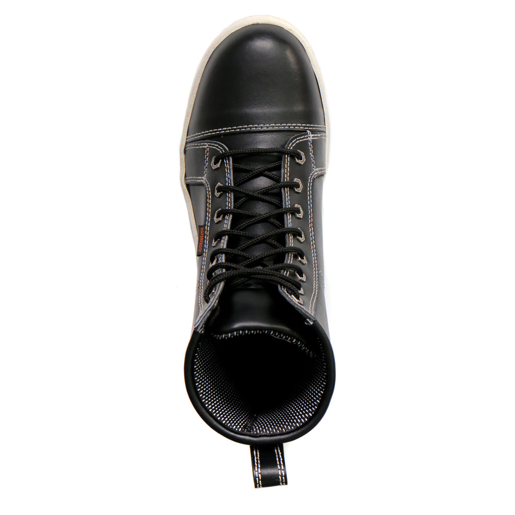 Hot Leathers Men's Black and White Leather 6-inch Riding Sneaker BTM1014