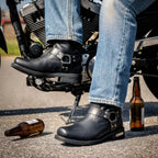 Hot Leathers BTM1016 Men's Classic Black 11-inch Harness Leather Boots