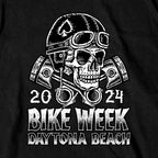 2024 Daytona Beach Bike Week Vintage Skull Black T-shirt EDM1200