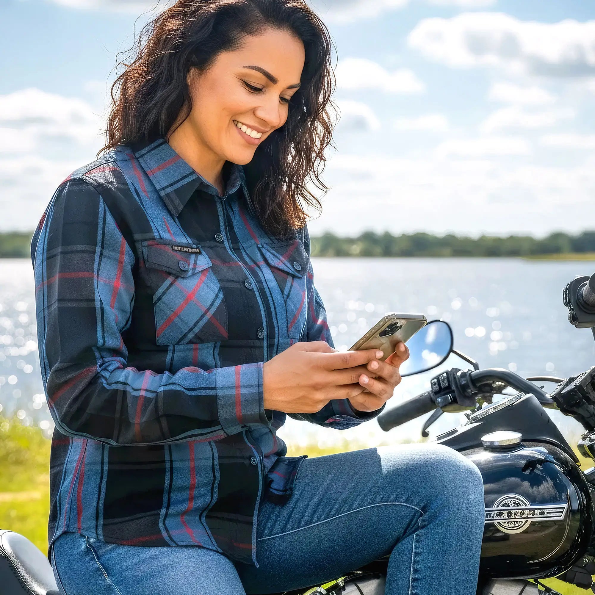 Hot Leathers FLL3007 Ladies 'Long Live The King' Flannel Shirt