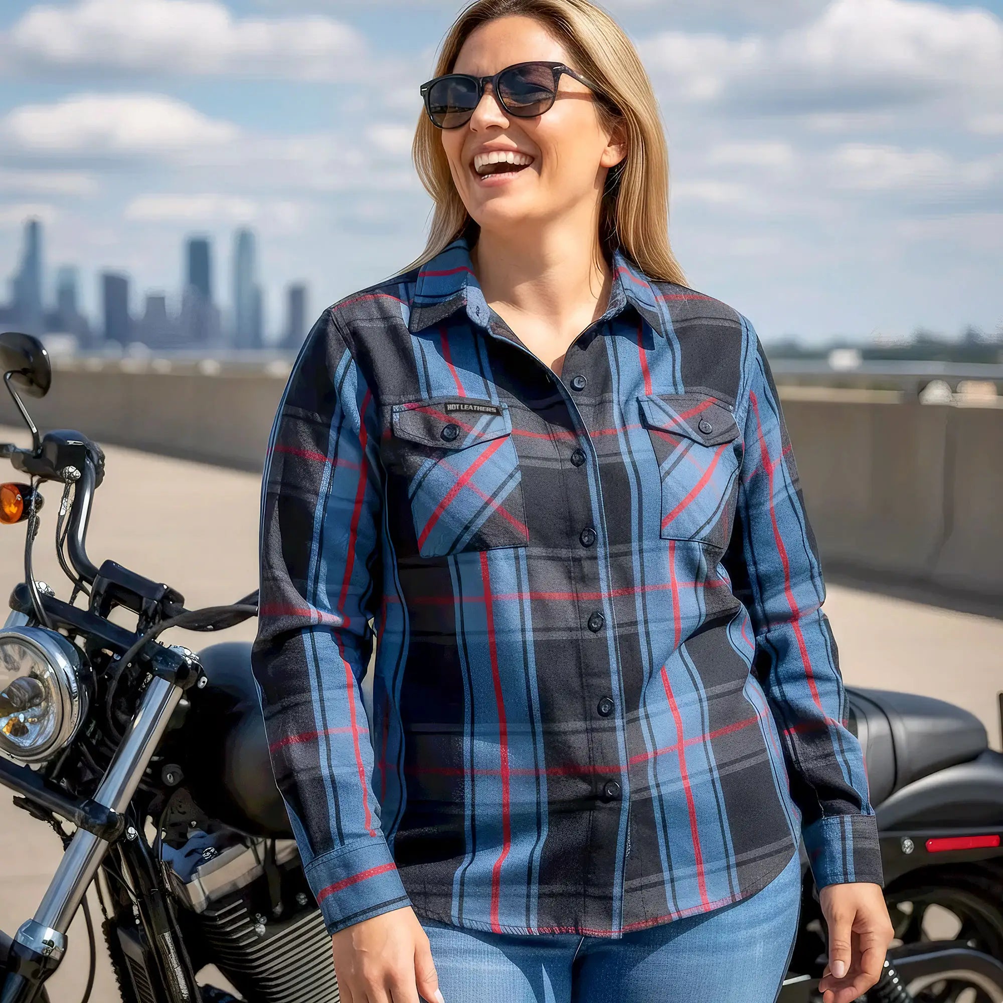 Hot Leathers FLL3007 Ladies 'Long Live The King' Flannel Shirt