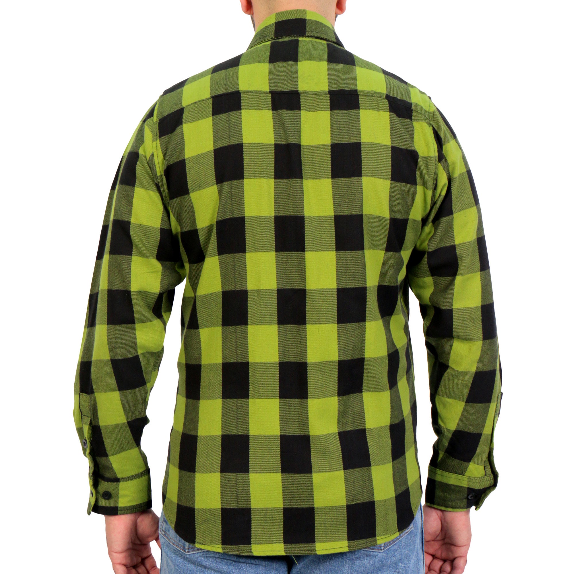 Hot Leathers Men's 'Broken Spoke' Light Gray/Black Cotton Flannel Shirt - Button Front - Riding/Casual/ Work Wear - FLM2015