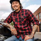 Hot Leathers FLM2021 Men's 'Red and Black' Flannel Long Sleeve Shirt