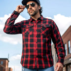 Hot Leathers FLM2021 Men's 'Red and Black' Flannel Long Sleeve Shirt