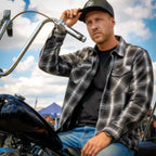 Hot Leathers FLM2023 Men's 'White and Black' Flannel Long Sleeve Shirt