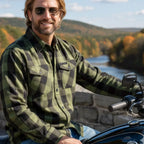 Hot Leathers Long Sleeve OD Green and Black Flannel